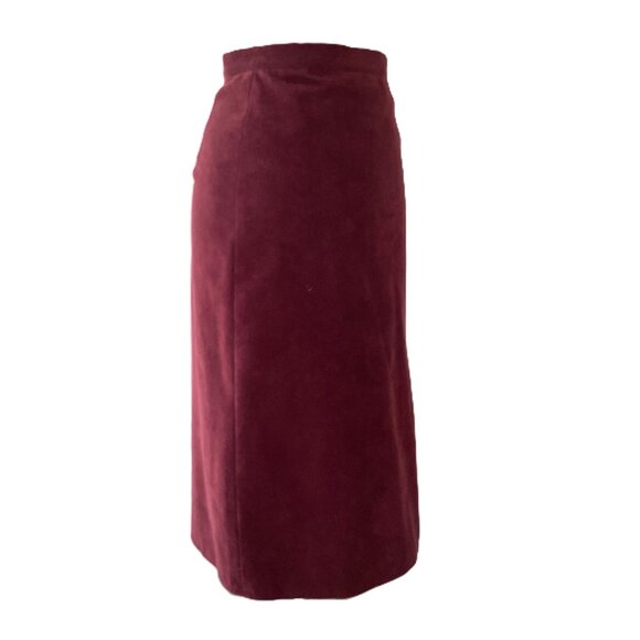 Vintage Burgundy Ultrasuede Skirt Suit - Picture 10 of 13